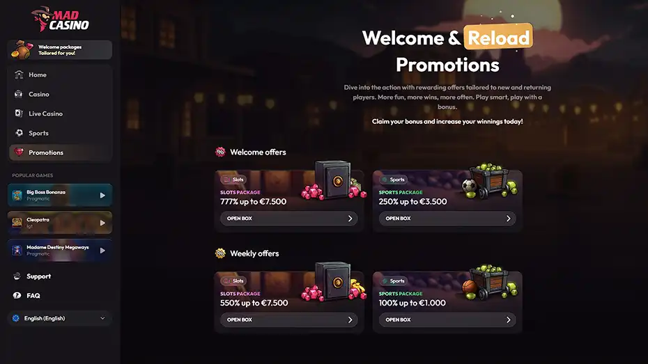 MadCasino Bonus