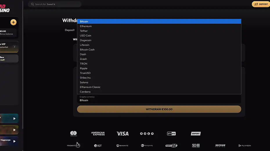 MadCasino Withdrawal Crypto
